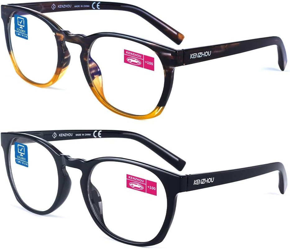 Computer Reading Glasses Blue Light Blocking Lightweight Glasses for Women 2 Pac