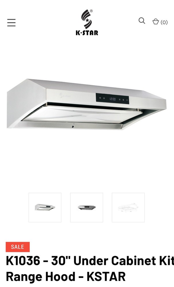 kstar k1036 kitchen range hood