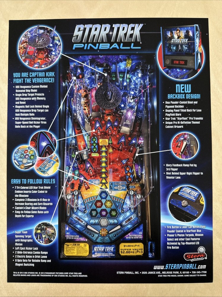 Stern Star Trek Pro Pinball Flyer