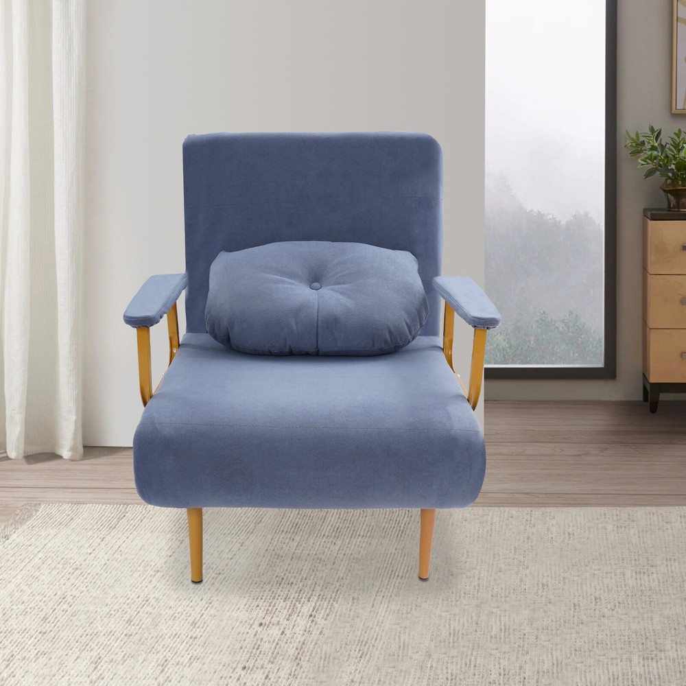 Convertible Sofa Bed Folding Sofa Bed w/ Pillow & 5-Position Adjustable Backrest