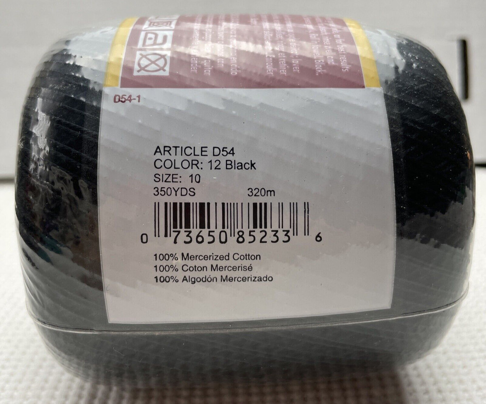 South Maid Cotton Black Crochet Thread