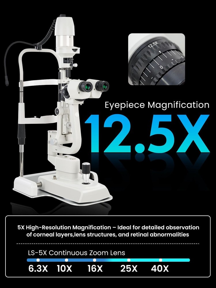Five Magnifications Ophthalmology Slit Lamp Optometry Microscope