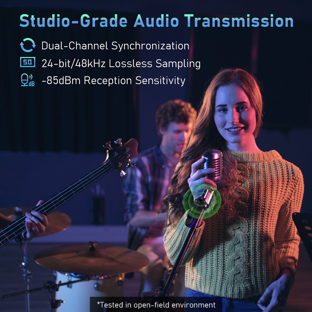 JOYO Wireless Microphone System 4-Channel XLR Transmitter Receiver Dynamic (OP)