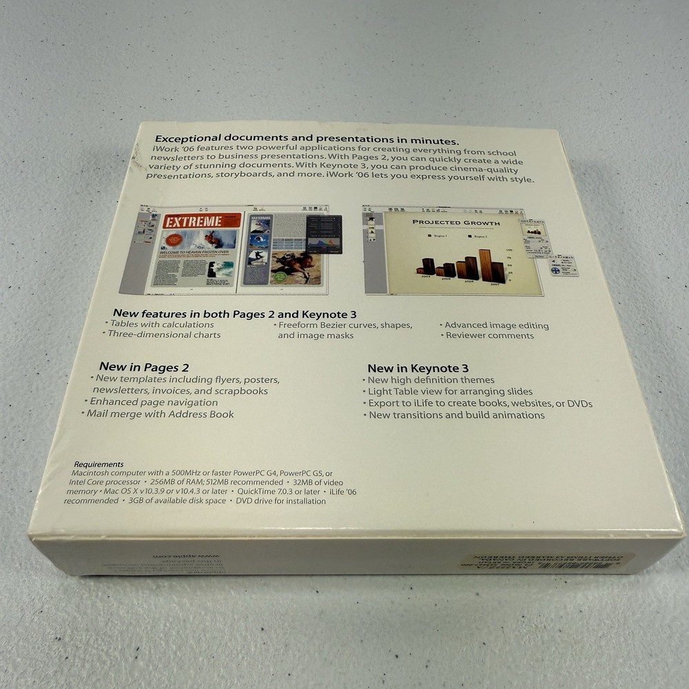 Apple iWork '06 Mac MA222Z/A With Manual & Key Code
