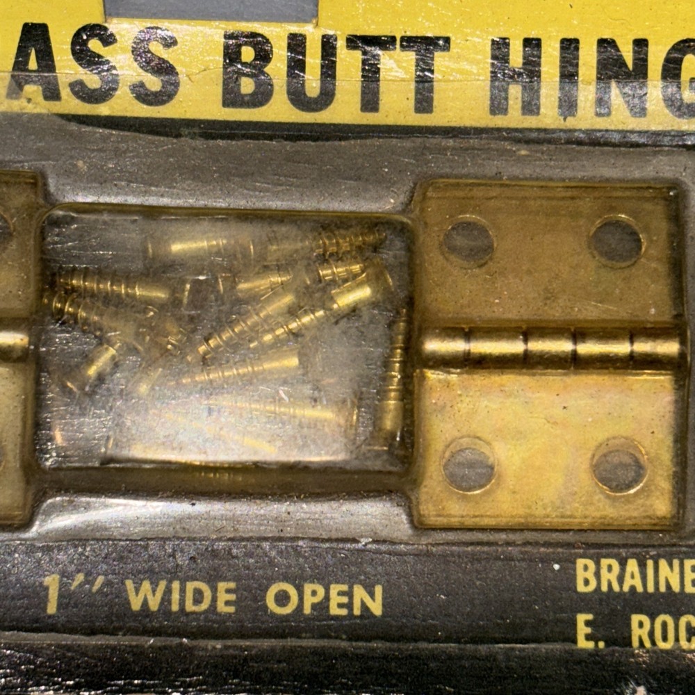 NOS Brainerd Solid Brass 3/4" X 1" Butt Hinge Pair