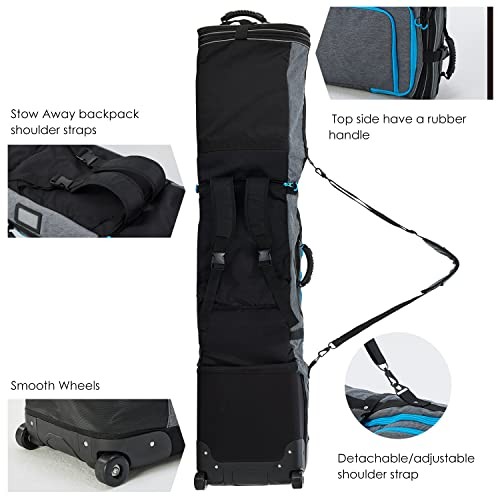 Roller Snowboard Bag with Wheels Adjustable Length… Grey