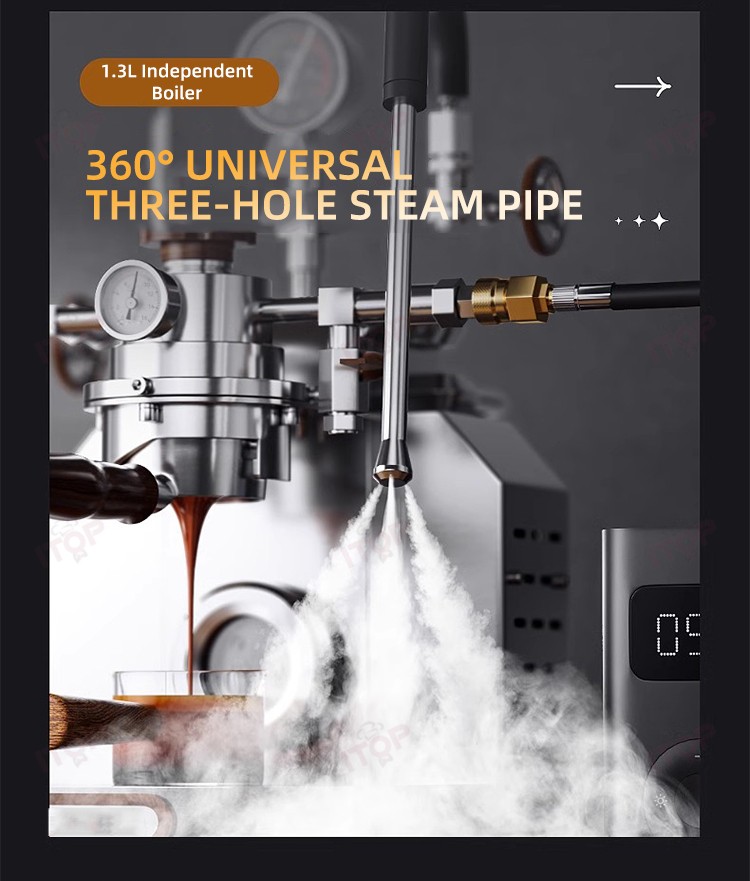 Pneumatic Coffee Maker 12 Bar Espresso Making Variable Pressure With PID