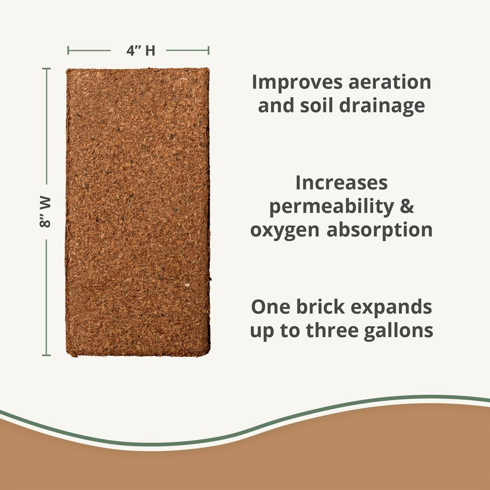 Organic Coco Coir Bricks 650gm (5-Pack) - Garden Soil Seed Starter Mulch