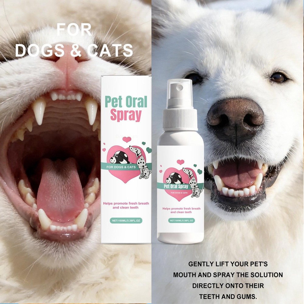 100ml Pet Oral Spray Instant Effective Convenient Gentle Cleaning Solution