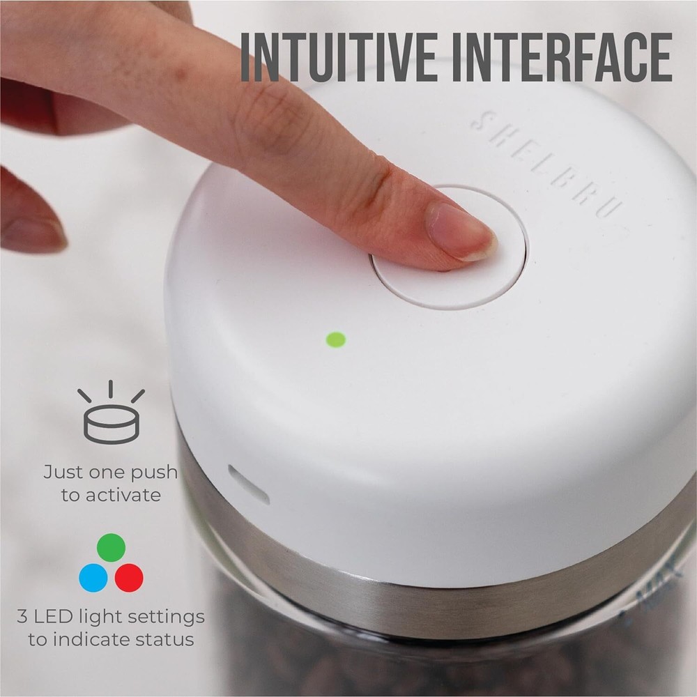 Shelbru Smart Canister, One-touch Interface Battery-Controlled Automatic...