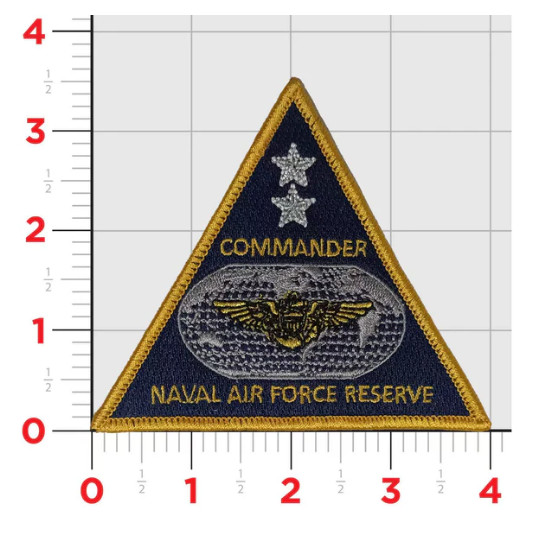 NAVY COMMANDER NAVAL AIR FORCE RESERVE EMBROIDERED PATCH WITH HOOK & LOOP