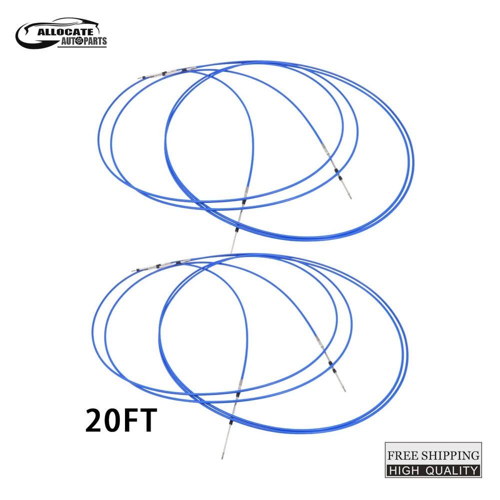 33C 2PCS 20FT For Yamaha Boat Control LeverThrottle Control Cable Universal
