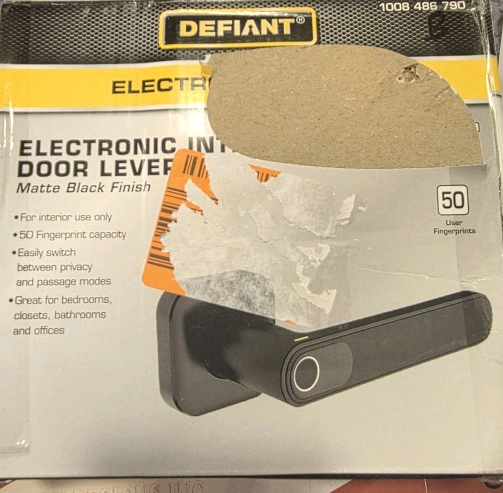 Defiant Electronic Fingerprint Door Lock Automatic Home Security Black Matte