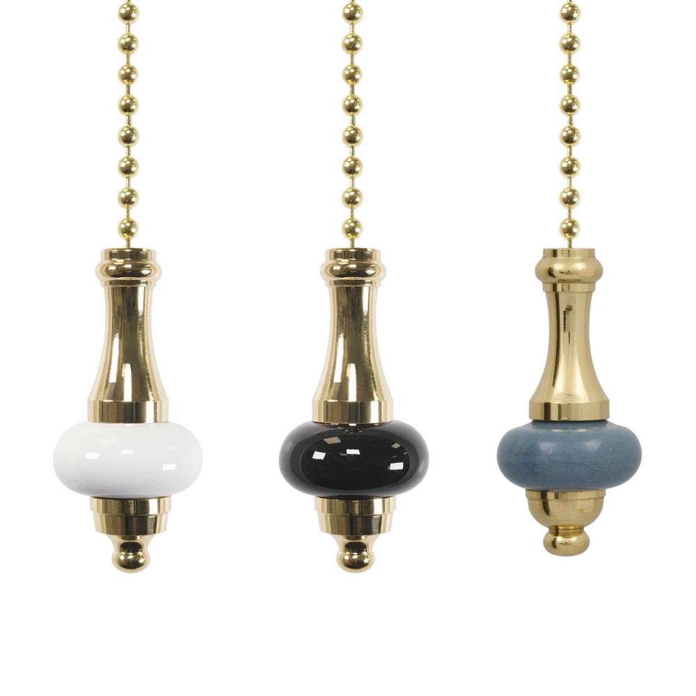 ElekTek Bathroom Ceiling Light Pull Cord Switch Fob Handle Ceramic w/80cm Chain