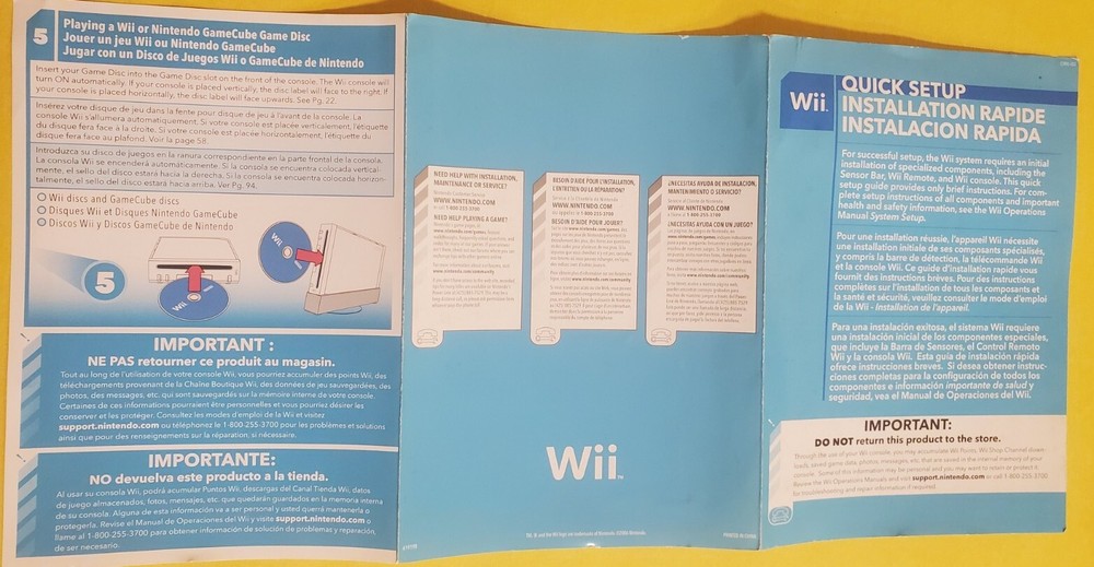 Nintendo Wii Quick Setup Original Installation Authentic Guide Only