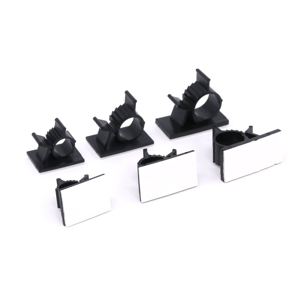 100Pcs 3 Sizes Adjustable Multipurpose Self-Adhesive Cable Clips Wire Clamps ...