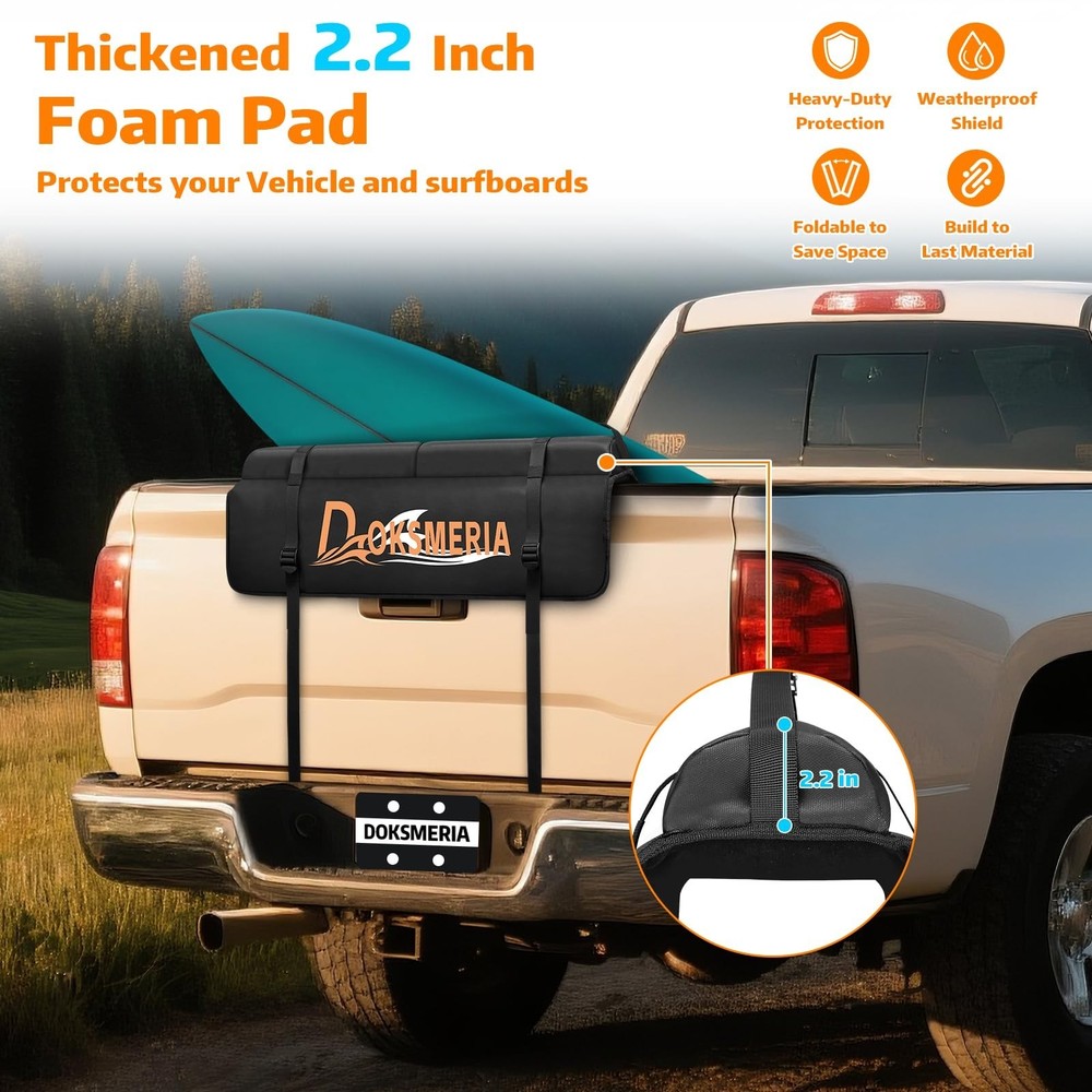 Tailgate Surfboard Pad, Upgrade Tailgate Surf Pad with Extra Thick Padding & ...