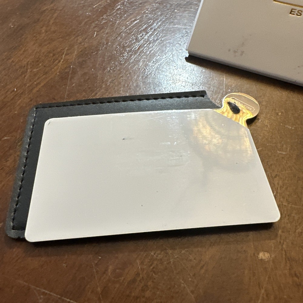 Coach Pocket Mirror Black Leather