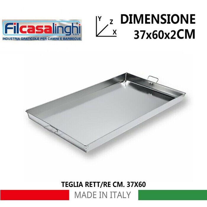 Rectangular Baking Pan 37x60cm Pizza Tin Multipurpose Handles Focaccia MP
