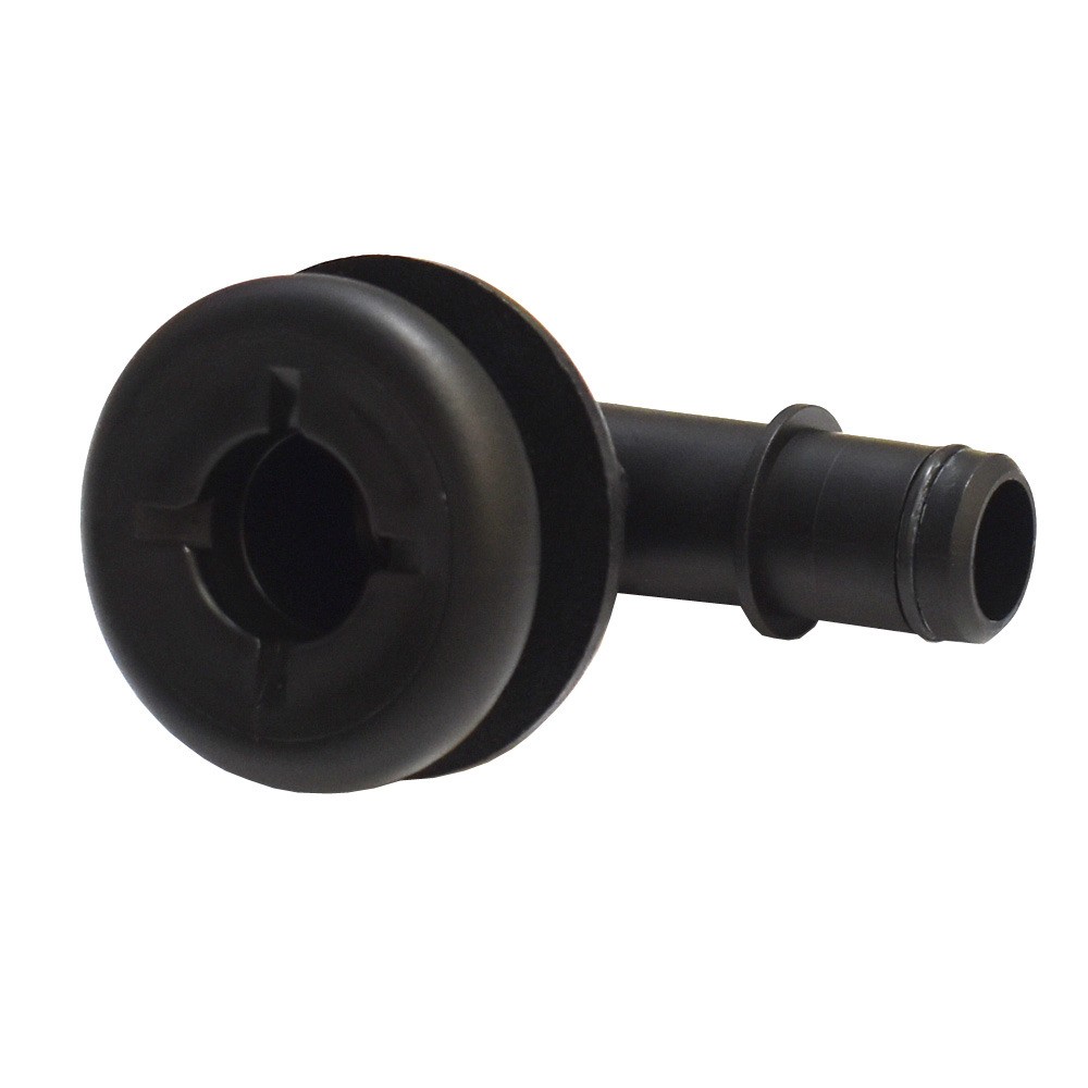 Flow Rite Boat Elbow Thru Hull Fitting | 3/4 Inch Black Plastic