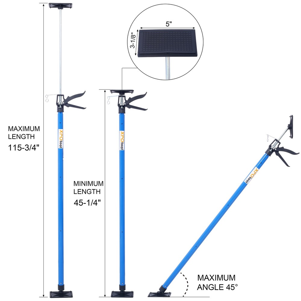 2 Pack Adjustable Cabinet Jacks Support Pole 45"-114" for Installing Cabinets