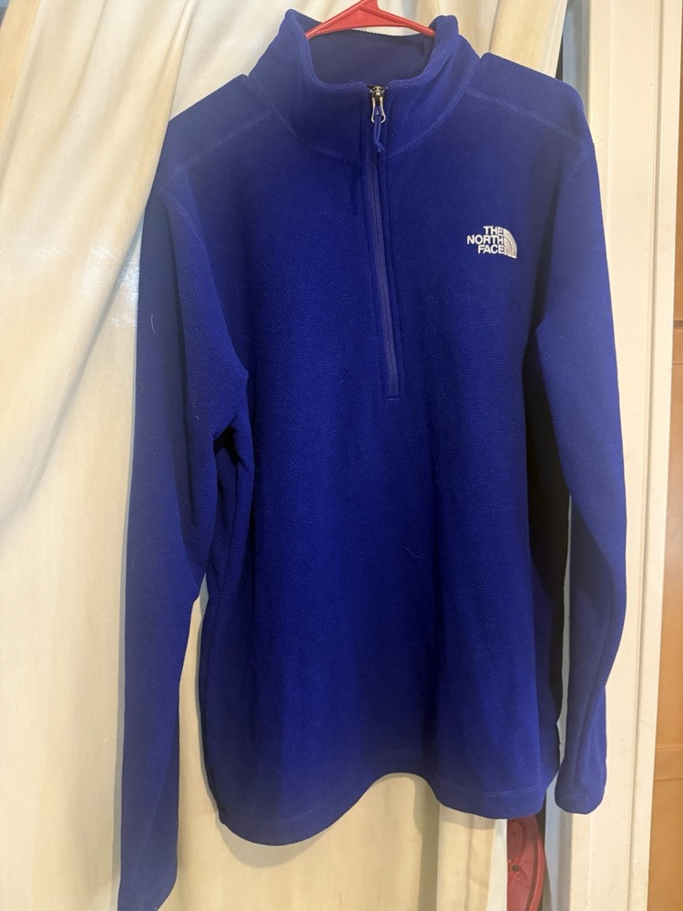 Northface Men's Quarter Zip Pullover Large Royal Blue