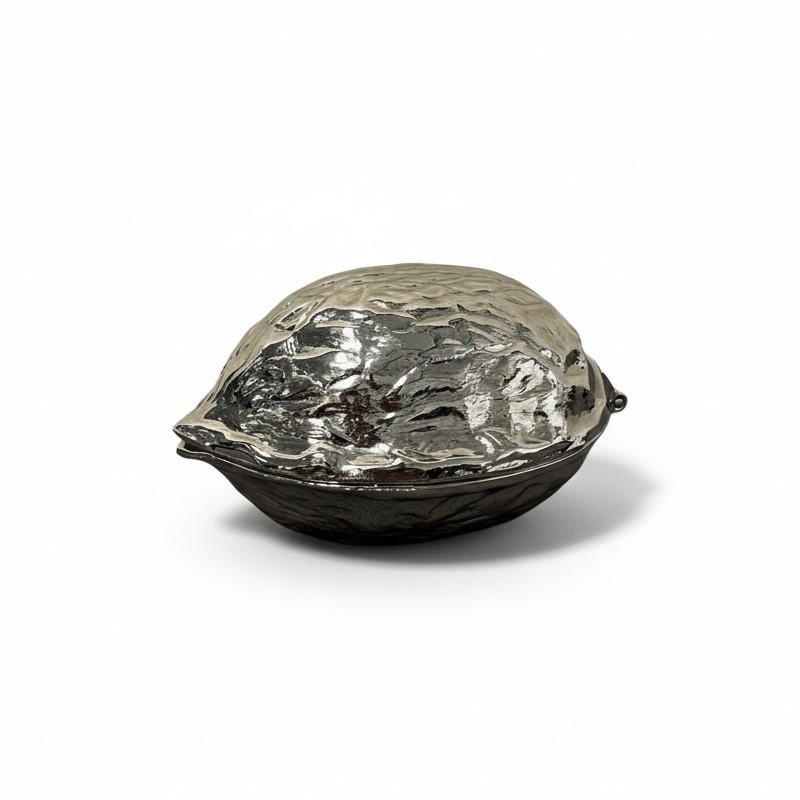 Vintage Nut Novelty Silver-Plated Walnut Nutcracker Dish