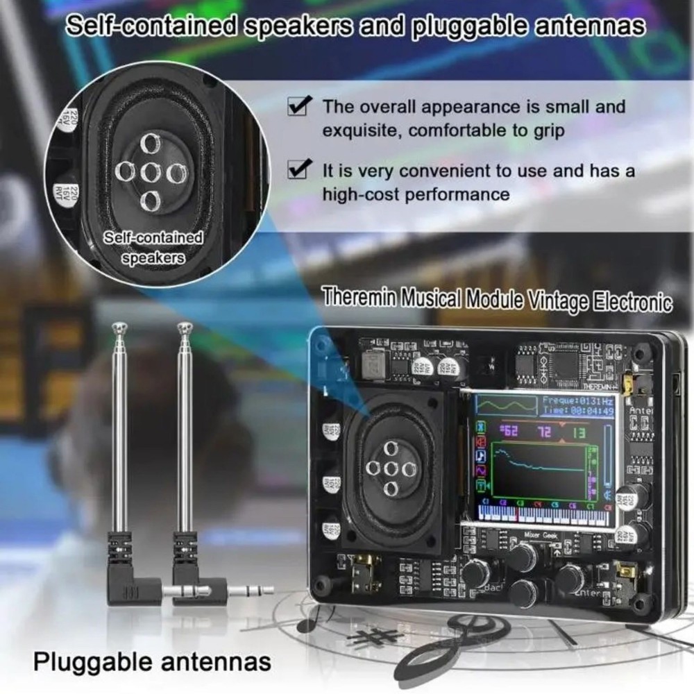 Type-C Mini Theremin Musical Electronic Creative Instrument With Screen Display