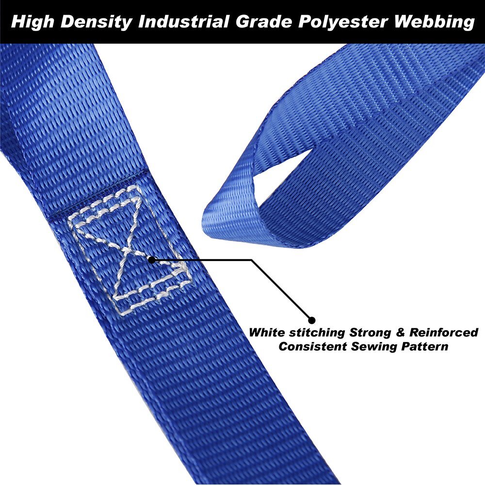 6 Pack Soft Loop Tie Down Straps for Motorcycle Snowmobile Towing Cargo ATV UTV