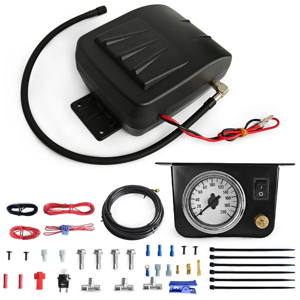25804 On Board Air Compressor System Universal Air Spring Compressor Kit with...