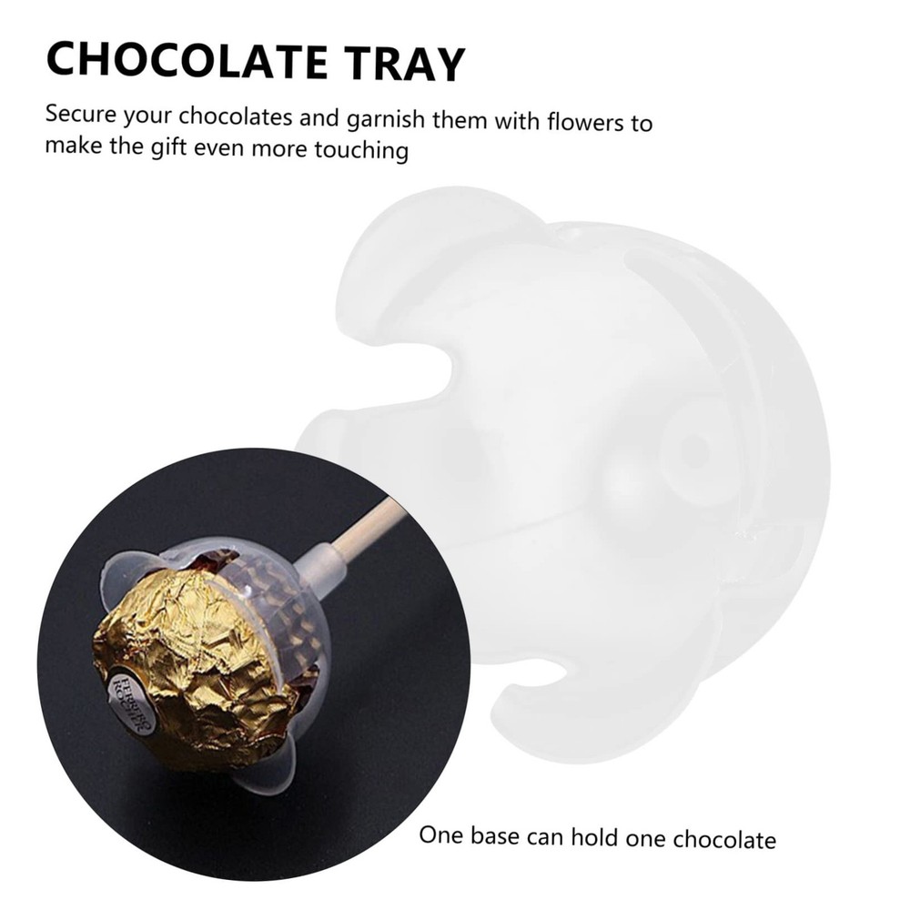 36pcs Clear Chocolate Holder Chocolate Bouquet Base Chocolate Fixed Base Cand...