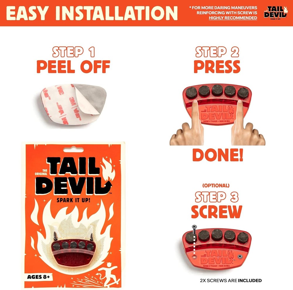 Skateboard Spark Plate Tail Devil Attachment