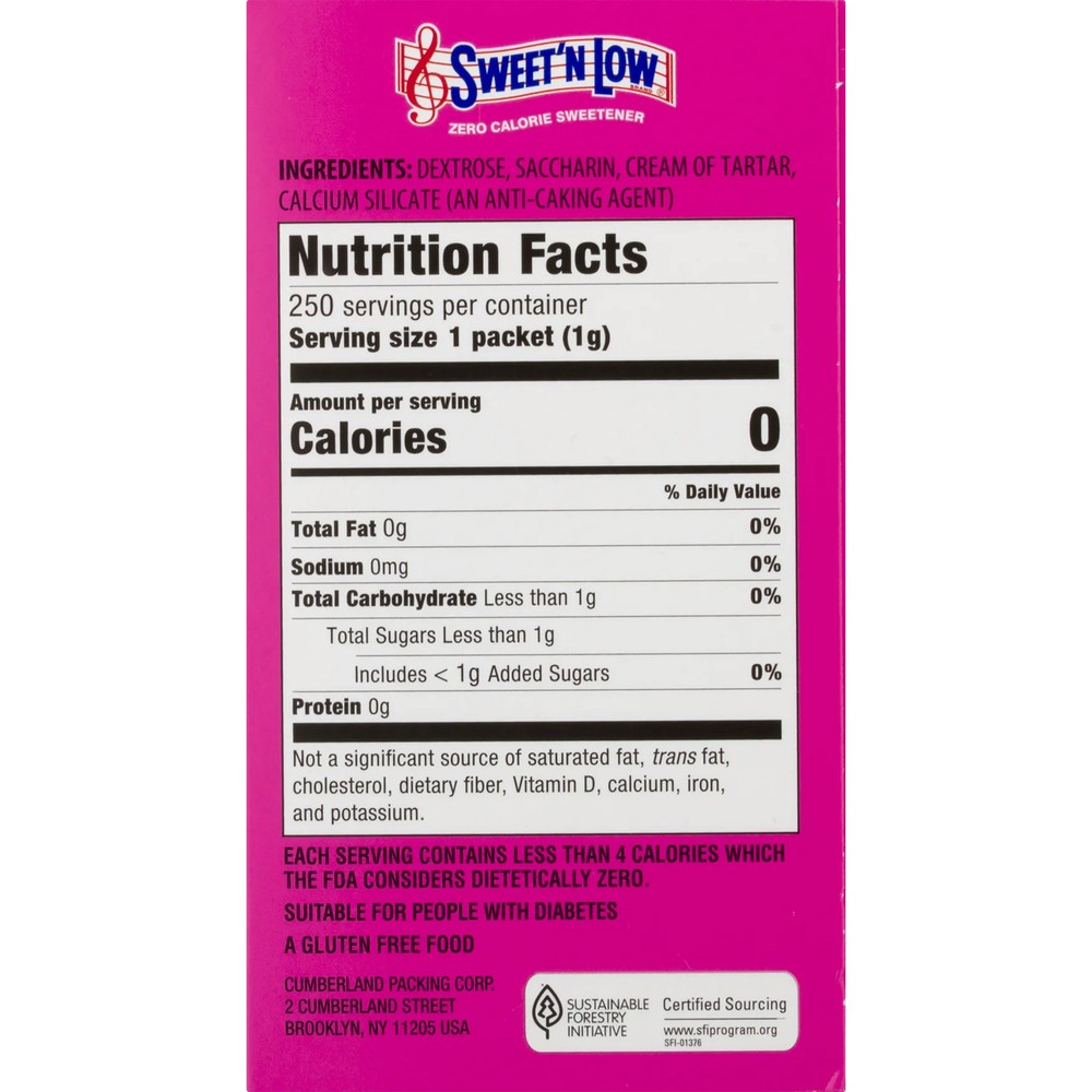Zero Calorie Sweetener Packets