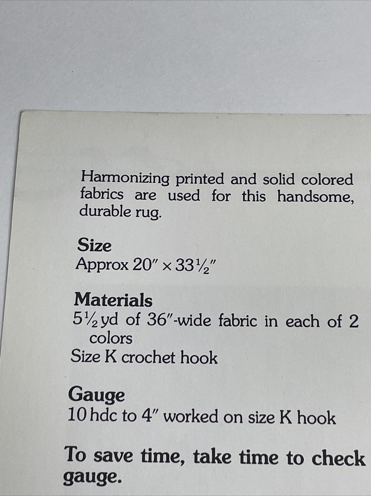 Marshall Cavendish Rustic Rug Crochet Pattern