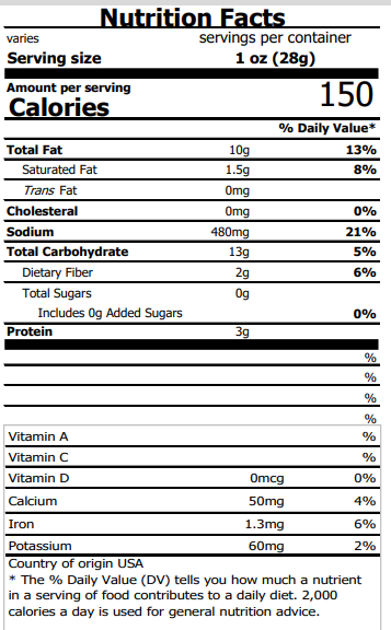 Sesame Sticks Cheddar Flavored Item Weight 8oz-5lb