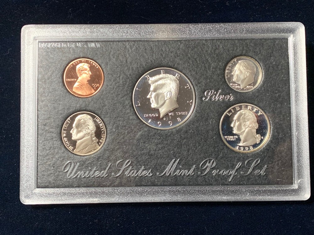 1998 US Mint Silver Proof Set 5 Piece Silver Set OGP