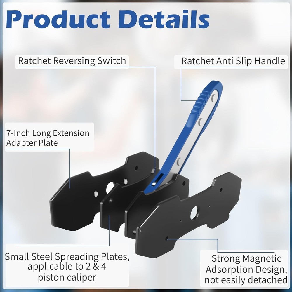 Brake Caliper Compression Tool, Piston Compressor Tool with 2PCS Blue