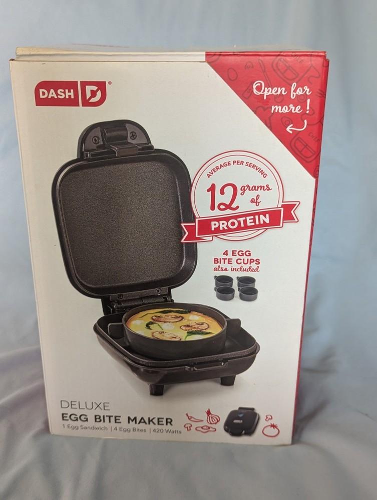Dash Egg Bite Maker New, makes 4 egg bites with recipe guide