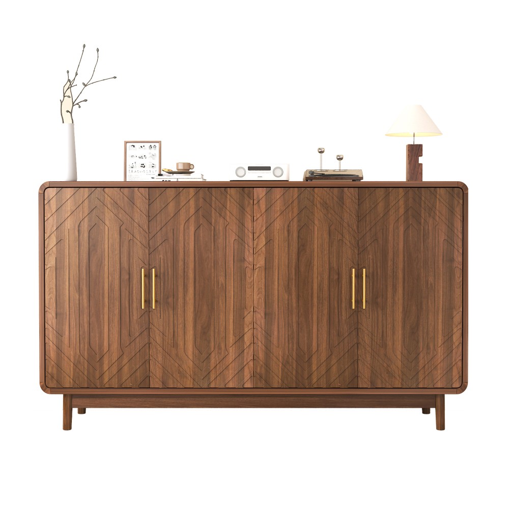 Sideboard Buffet Cabinet With Storage ,Carved 2 Door Sideboard,Multifunctional
