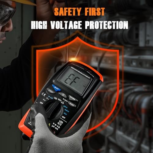 Multimeter Voltage Tester, 2000 Counts Digital Multimeter Measure with DC 41A-O