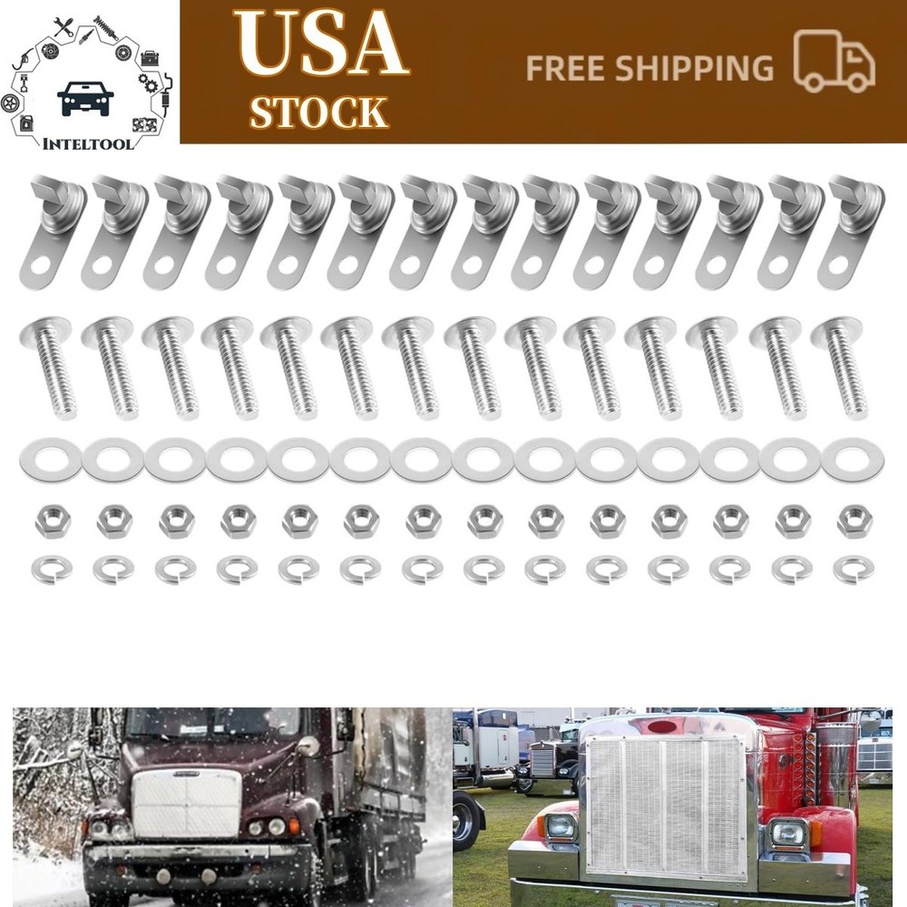 75704-1 Stainless Bug Screen and Winterfront Hardware Kit for 1986-2007 Peterbil