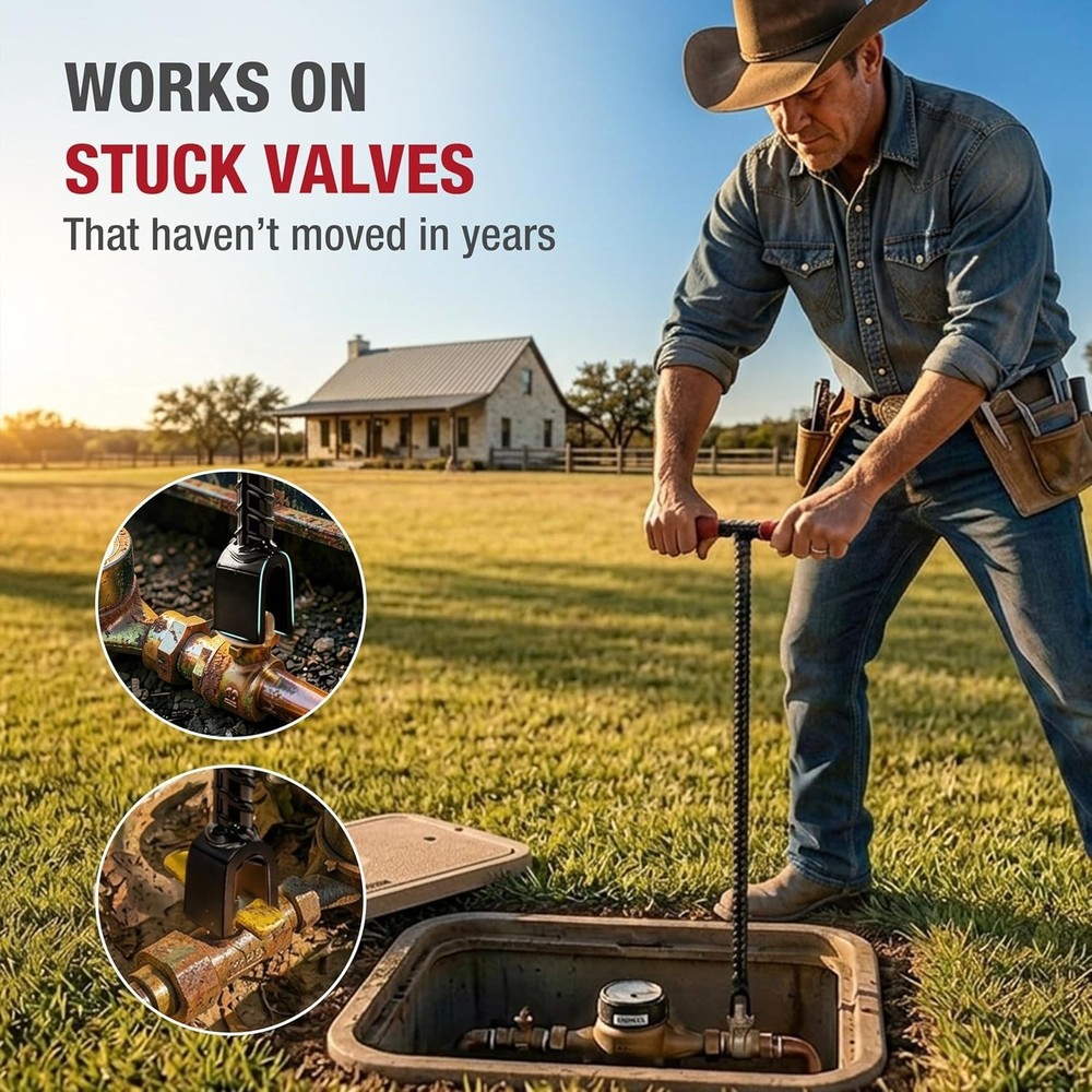 28" Water Meter Key - Steel T Handle