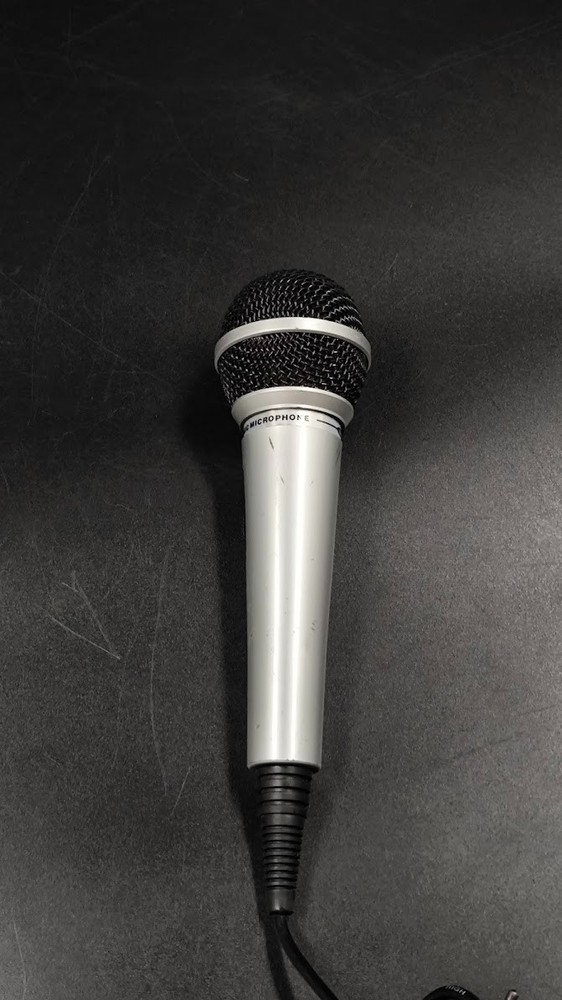 Uni-Directional Dynamic Microphone Used Working Silver