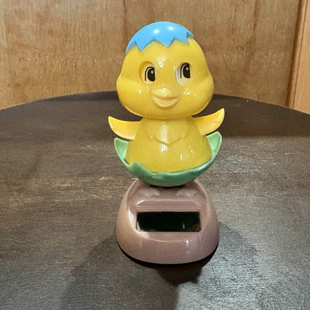 Solar Powered Dancing Toy Easter Chick In Blue Easter Egg Tested Working