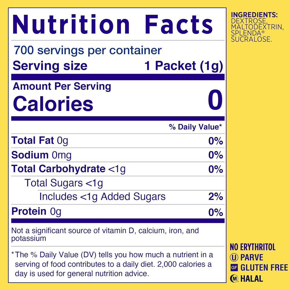 Splenda Zero Calorie Sweetener, 700 Count Packets