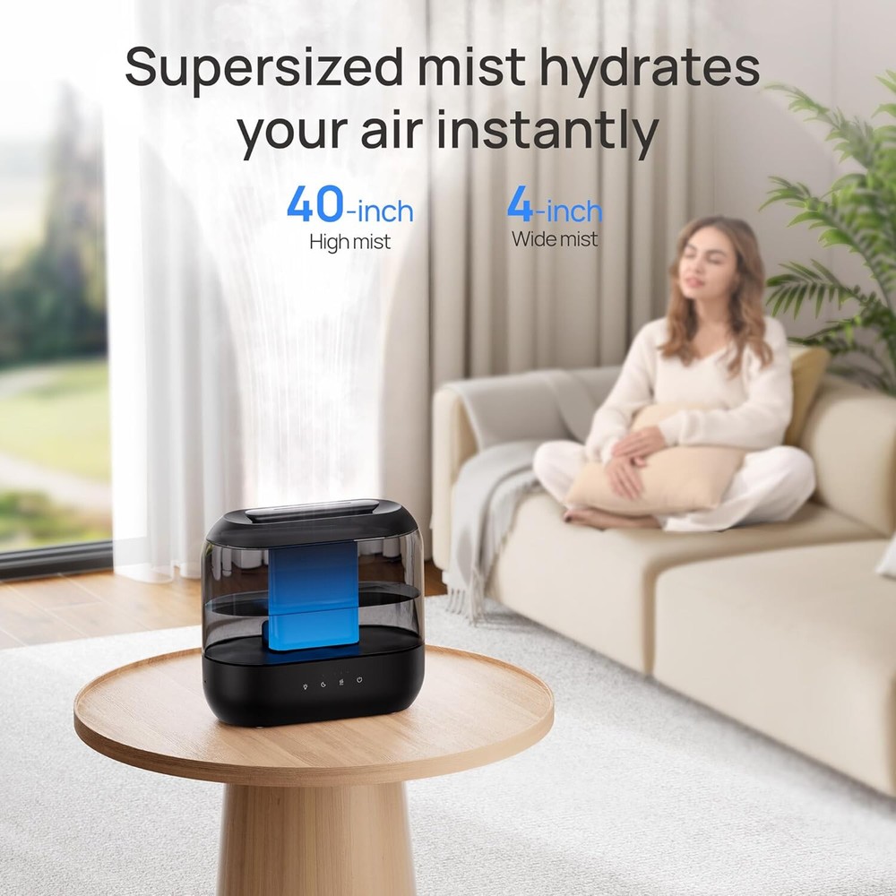 Humidifier,4Liter Cool MistHumidifier withEssential OilDiffuser and Light,Silent