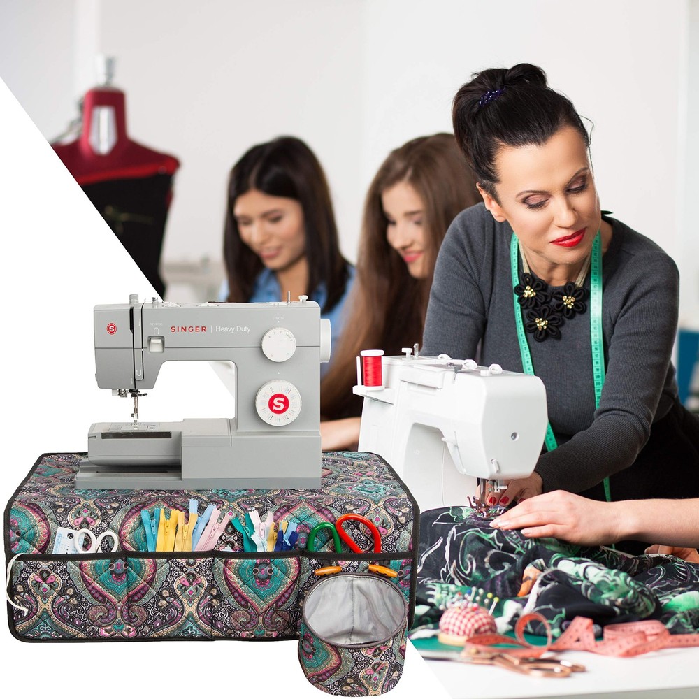 Sewing Machine Pad for Table with Pockets, Water-resistant Mat, Organizer for...