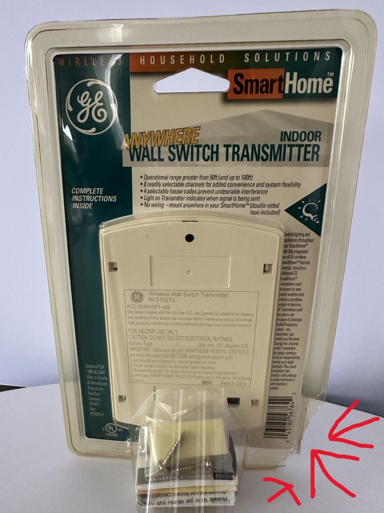 GE SmartHome Anywhere Indoor Wall Switch Transmitter RFS102TX