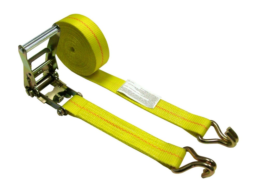 Ratchet Strap with Double J Wire Hooks 2" x 30' - 3,333 Load Limit