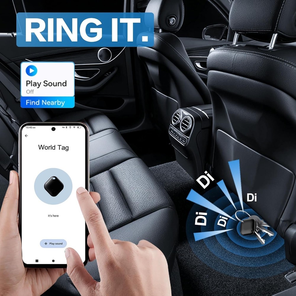 Air Tracker Tag for Android, Tags-4 Pack Luggage with 4 4 Pack, Black